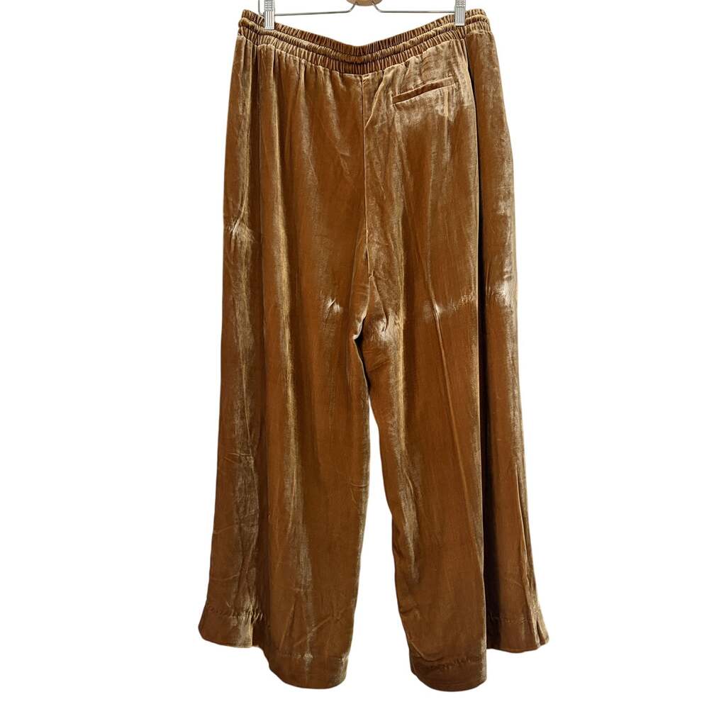 Garnet Hill Silk Blend Velvet Blazer Pants Set Golden Brown 18 XL NWOT - Picture 10 of 13
